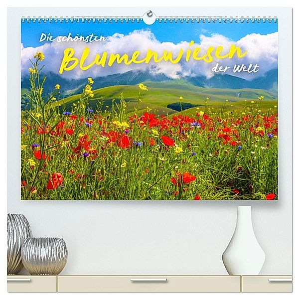 Die schönsten Blumenwiesen der Welt (hochwertiger Premium Wandkalender 2024 DIN A2 quer), Kunstdruck in Hochglanz, SF