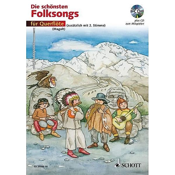 Die schönsten Folksongs für 1-2 Flöten, m. Audio-CD