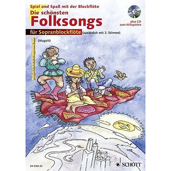 Die schönsten Folksongs für 1-2 Sopranblockflöten, m. Audio-CD, Hans Magolt, Marianne Magolt