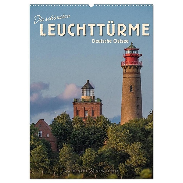 Die schönsten Leuchttürme - Deutsche Ostsee (Wandkalender 2024 DIN A2 hoch), CALVENDO Monatskalender, Karl H. Warkentin