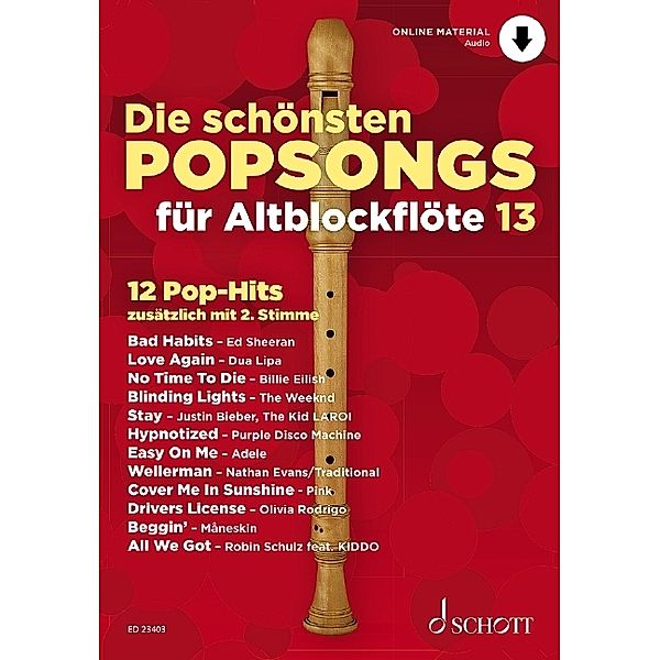 Die schönsten Popsongs für Alt-Blockflöte