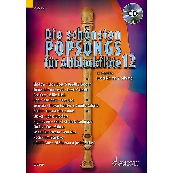 Die schönsten Popsongs für Alt-Blockflöte / Band 12