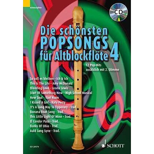 Die schönsten Popsongs für Alt-Blockflöte.Bd.4