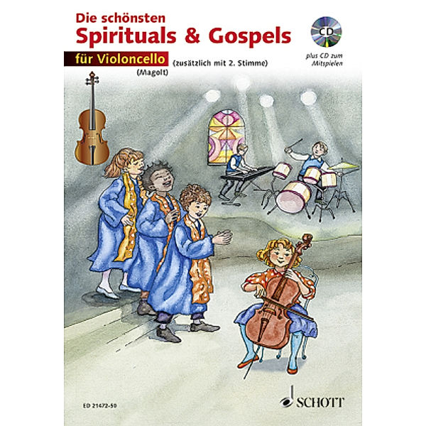 Die schönsten Spirituals & Gospels, 1-2 Violoncelli, m. Audio-CD