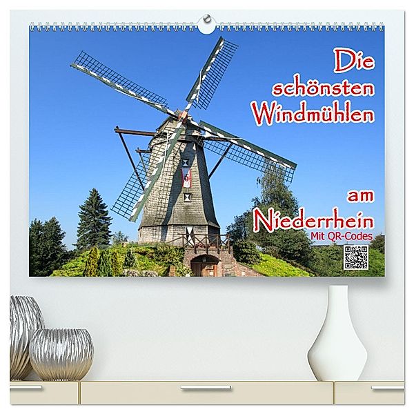 Die schönsten Windmühlen am Niederrhein (hochwertiger Premium Wandkalender 2025 DIN A2 quer), Kunstdruck in Hochglanz, Calvendo, mitifoto, Michael Jäger