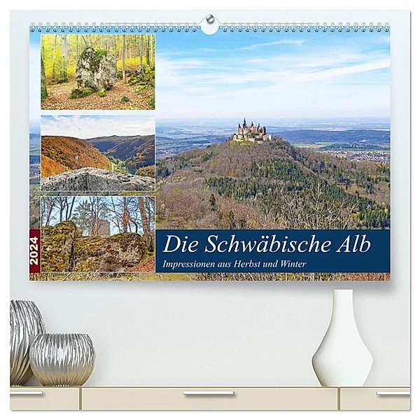 Die Schwäbische Alb - Impressionen aus Herbst und Winter (hochwertiger Premium Wandkalender 2024 DIN A2 quer), Kunstdruck in Hochglanz, Sascha Stoll