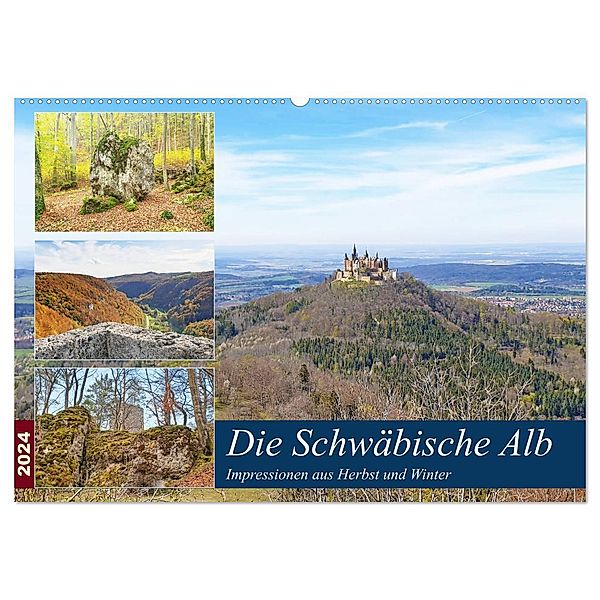 Die Schwäbische Alb - Impressionen aus Herbst und Winter (Wandkalender 2024 DIN A2 quer), CALVENDO Monatskalender, Sascha Stoll