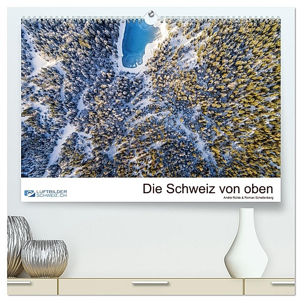 Die Schweiz von oben (hochwertiger Premium Wandkalender 2025 DIN A2 quer), Kunstdruck in Hochglanz, Calvendo, Luftbilderschweiz.ch, Roman Schellenberg & André Rühle