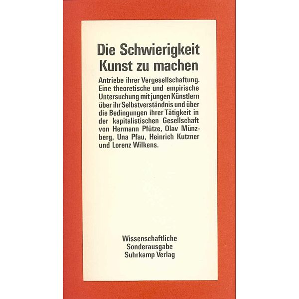 Die Schwierigkeit, Kunst zu machen, Antriebe ihrer Vergesellschaftung, Hermann Pfütze, Olav Münzberg, Una Pfau, Heinrich Kutzner, Lorenz Wilkens