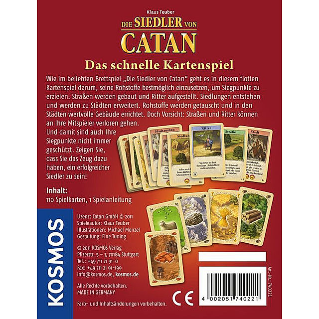 Die Siedler von Catan- Das schneller Kartenspiel, 2-4 Spieler, ab 8J |  Weltbild.de