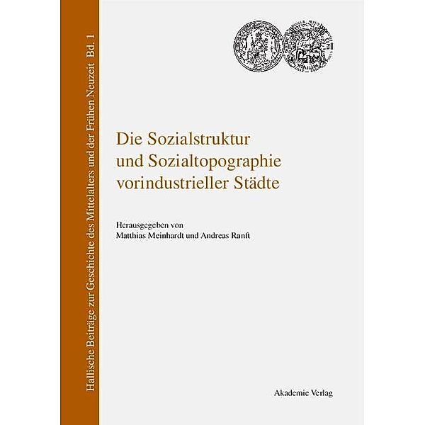 Die Sozialstruktur und Sozialtopographie vorindustrieller Städte / Hallische Beiträge zur Geschichte des Mittelalters und der Frühen Neuzeit Bd.1