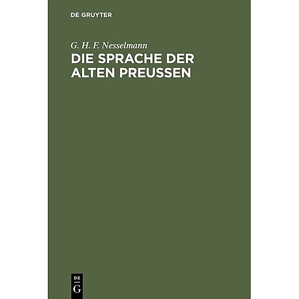 Die Sprache der alten Preußen, G. H. F. Nesselmann