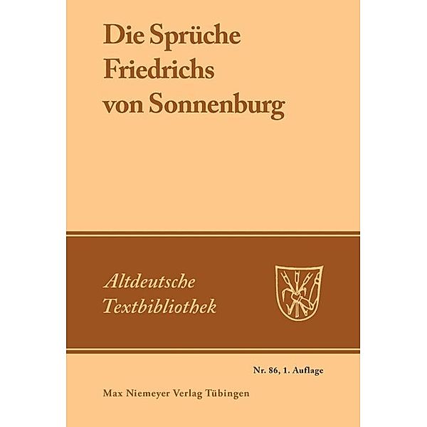 Die Sprüche Friedrichs von Sonnenburg