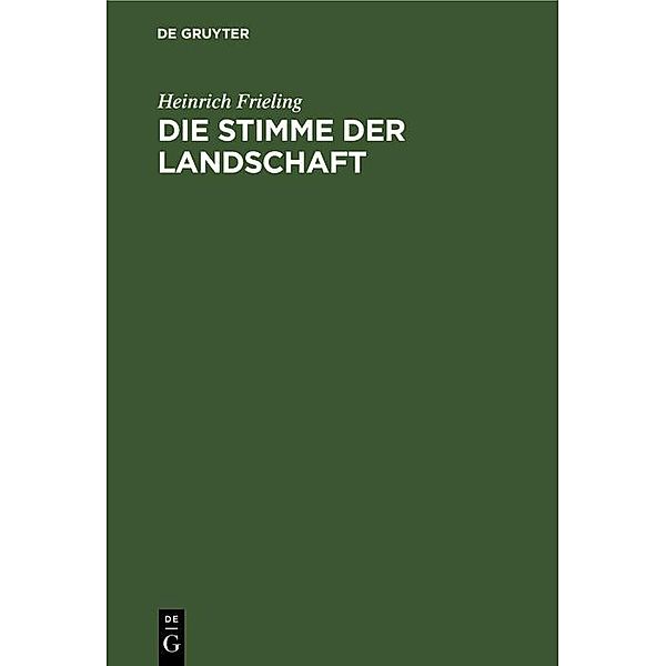 Die Stimme der Landschaft / Jahrbuch des Dokumentationsarchivs des österreichischen Widerstandes, Heinrich Frieling