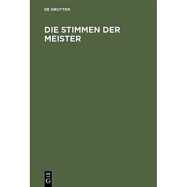 Die Stimmen der Meister