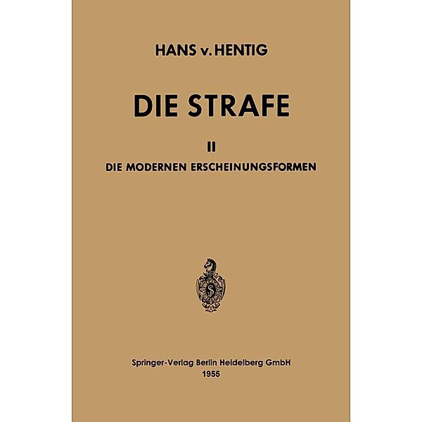 Die Strafe, HANS VON HENTIG