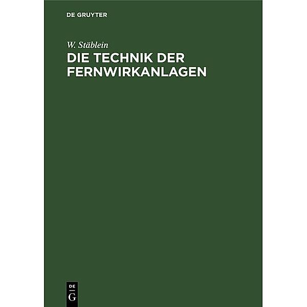 Die Technik der Fernwirkanlagen / Jahrbuch des Dokumentationsarchivs des österreichischen Widerstandes, W. Stäblein
