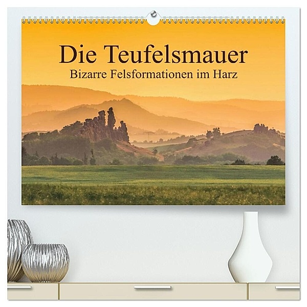 Die Teufelsmauer - Bizarre Felsformationen im Harz (hochwertiger Premium Wandkalender 2024 DIN A2 quer), Kunstdruck in Hochglanz, LianeM