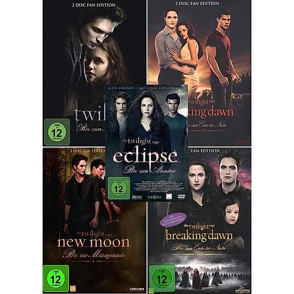 Die Twilight-Saga Film Collection Collector's Edition, Twilight-Saga 1-5 Single, 5dvd