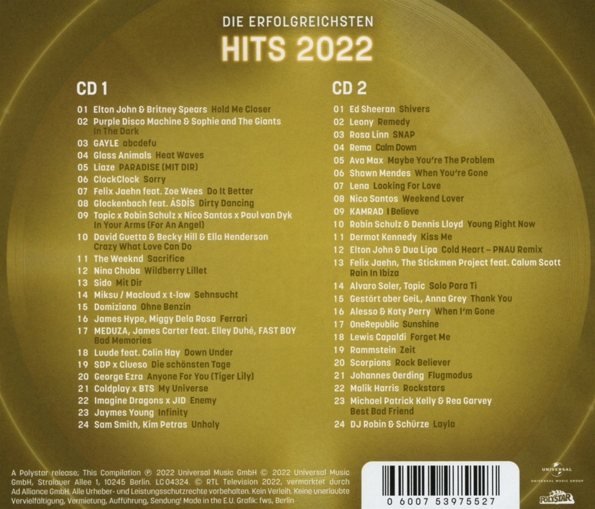 Die ultimative Chartshow - Die erfolgreichsten Hits 2022 2 CDs von ...