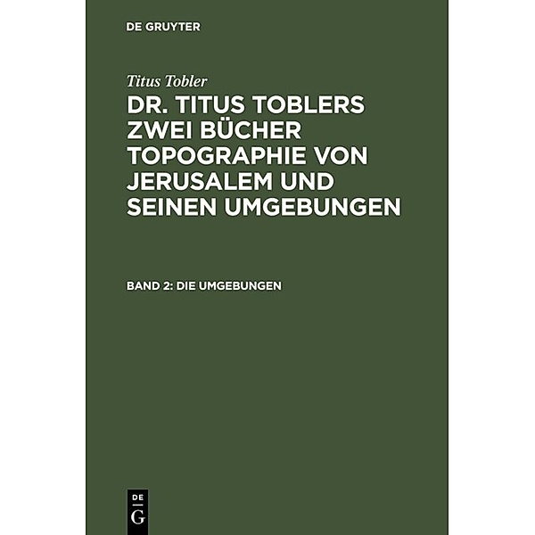 Die Umgebungen, Titus Tobler