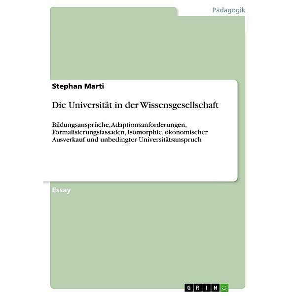 Die Universität in der Wissensgesellschaft, Stephan Marti