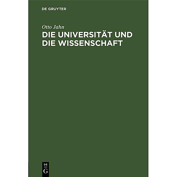 Die Universität und die Wissenschaft, Otto Jahn