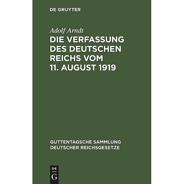 Die Verfassung des Deutschen Reichs vom 11. August 1919, Adolf Arndt