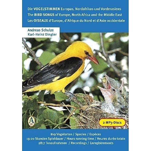 Die Vogelstimmen Europas, Nordafrikas und Vorderasiens, 2 MP3-CDs, Andreas Schulze, Karl-Heinz Dingler