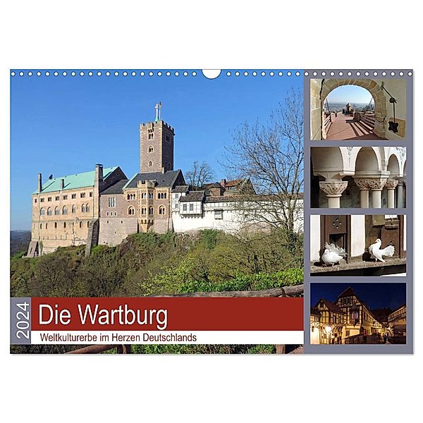 Die Wartburg - Weltkulturerbe im Herzen Deutschlands (Wandkalender 2024 DIN A3 quer), CALVENDO Monatskalender, Volker Geyer