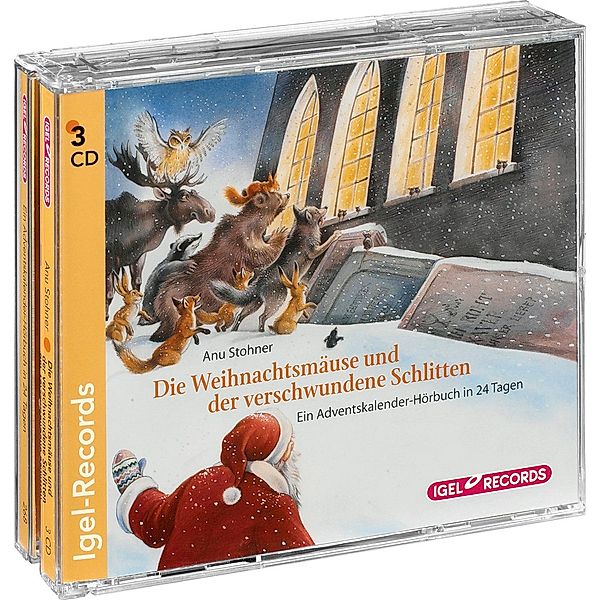 Die Weihnachtsmäuse und der verschwundene Schlitten, 3 Audio-CDs, Anu Stohner