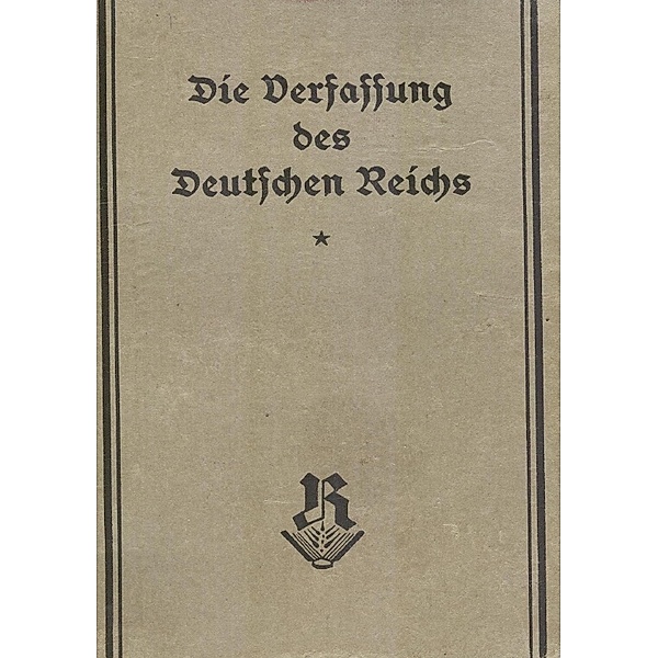 Die Weimarer Verfassung (Originalausgabe 1919), Peter Frühwald