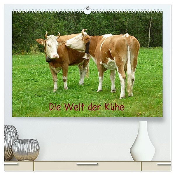 Die Welt der Kühe (hochwertiger Premium Wandkalender 2024 DIN A2 quer), Kunstdruck in Hochglanz, Kattobello