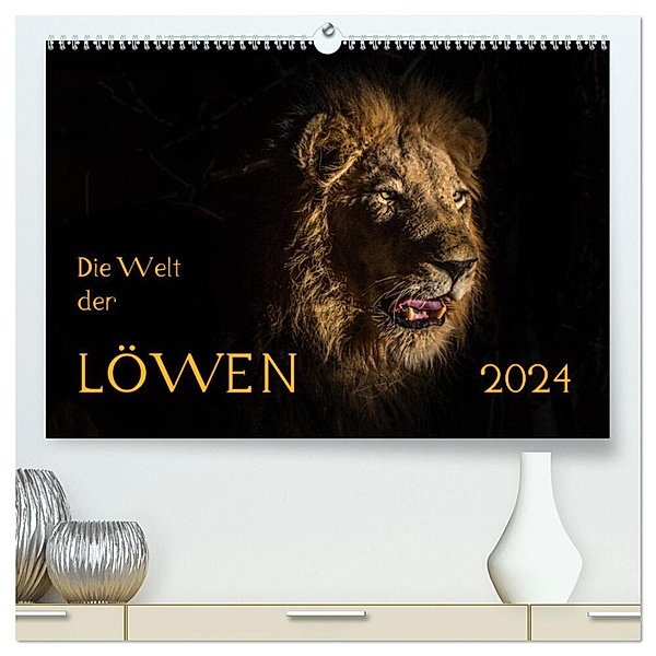 Die Welt der Löwen (hochwertiger Premium Wandkalender 2024 DIN A2 quer), Kunstdruck in Hochglanz, Barbara Bethke