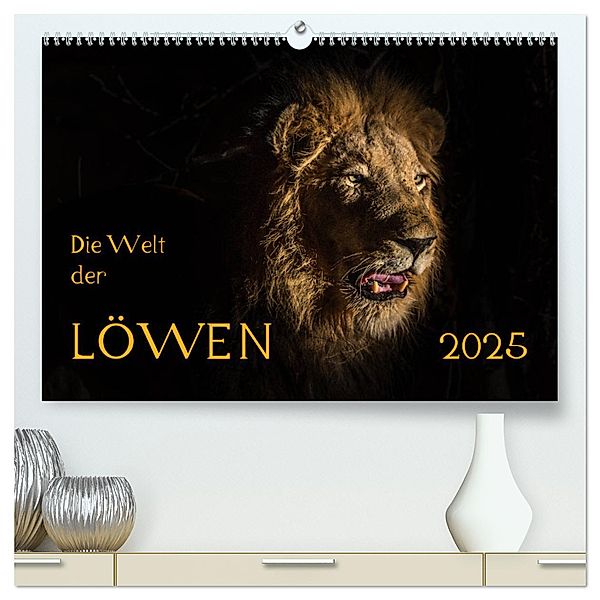 Die Welt der Löwen (hochwertiger Premium Wandkalender 2025 DIN A2 quer), Kunstdruck in Hochglanz, Calvendo, Barbara Bethke