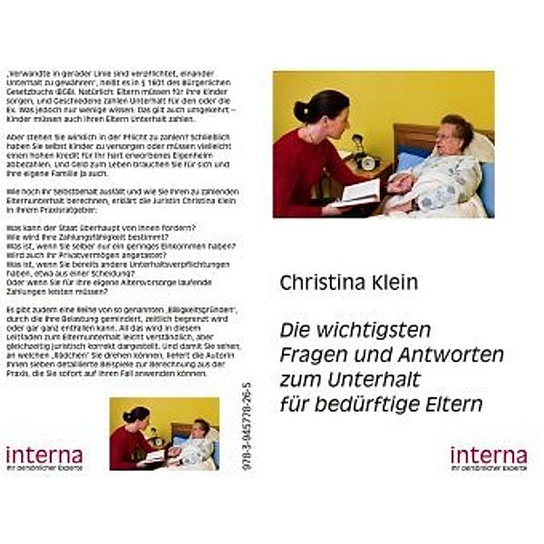 Die wichtigsten Fragen und Antworten zum Unterhalt für bedürftige Eltern, Christina Klein