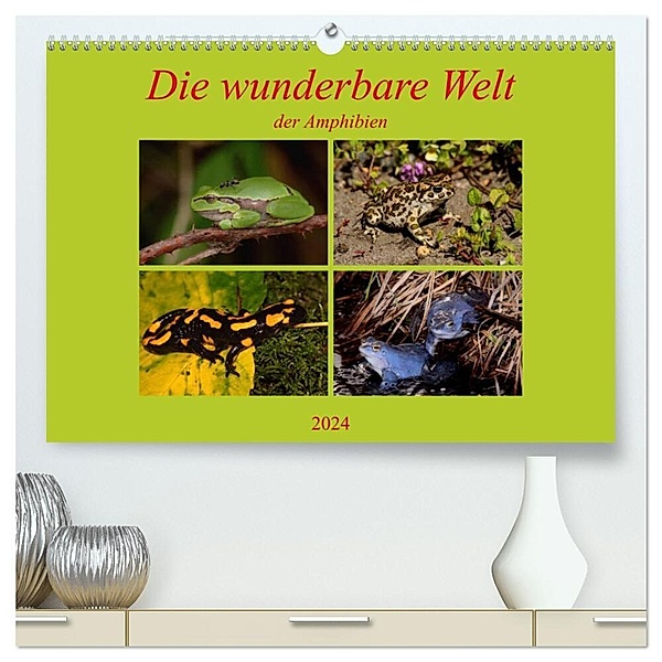 Die wunderbare Welt der Amphibien (hochwertiger Premium Wandkalender 2024 DIN A2 quer), Kunstdruck in Hochglanz, Winfried Erlwein