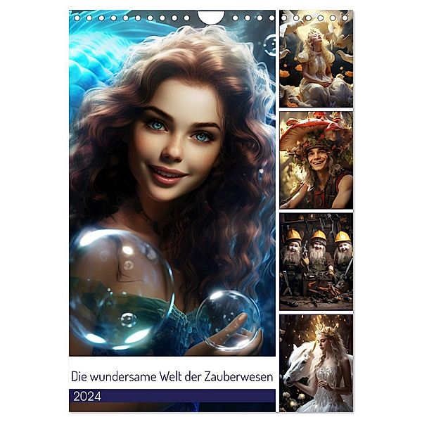 Die wundersame Welt der Zauberwesen (Wandkalender 2024 DIN A4 hoch), CALVENDO Monatskalender, Calvendo, Aria Rada
