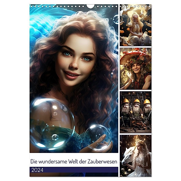 Die wundersame Welt der Zauberwesen (Wandkalender 2024 DIN A3 hoch), CALVENDO Monatskalender, Calvendo, Aria Rada