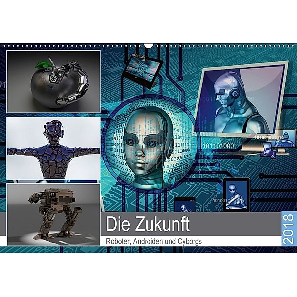 Die Zukunft. Roboter, Androiden und Cyborgs (Wandkalender 2018 DIN A2 quer), Rose Hurley