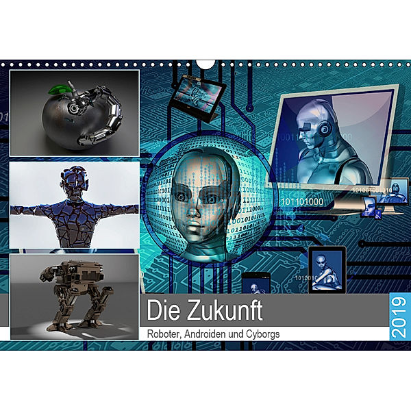 Die Zukunft. Roboter, Androiden und Cyborgs (Wandkalender 2019 DIN A3 quer), Rose Hurley