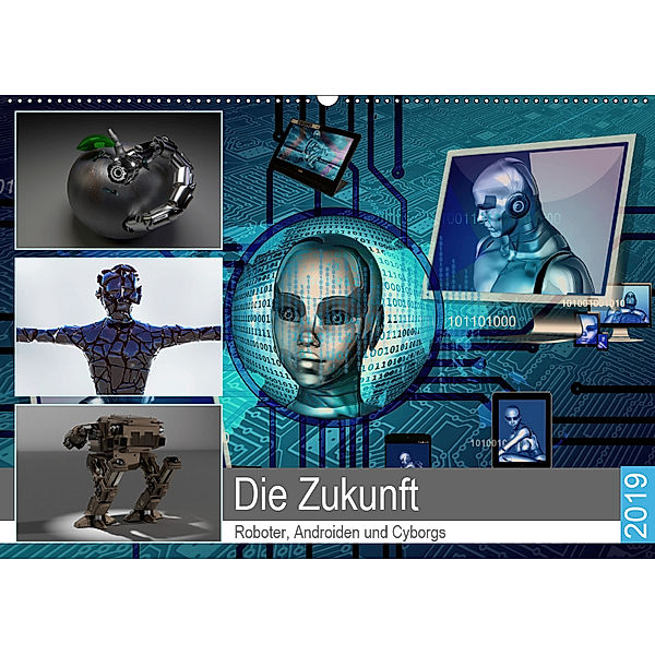 Die Zukunft. Roboter, Androiden und Cyborgs (Wandkalender 2019 DIN A2 quer), Rose Hurley