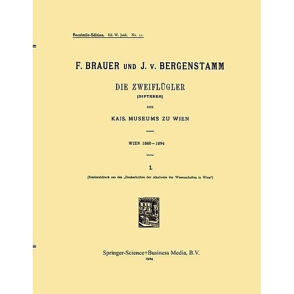 Die Zweiflügler (Dipteren) des Kais. Museums zu Wien, F. Brauer, J. von Bergenstamm