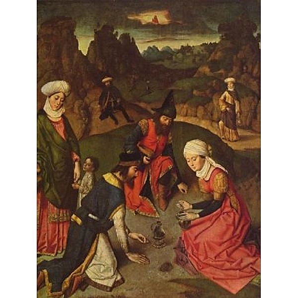 Dieric Bouts - Einsetzung des Heiligen Abendmahls, linker Flügel, untere Tafel: Die Mannaernte - 1.000 Teile (Puzzle)