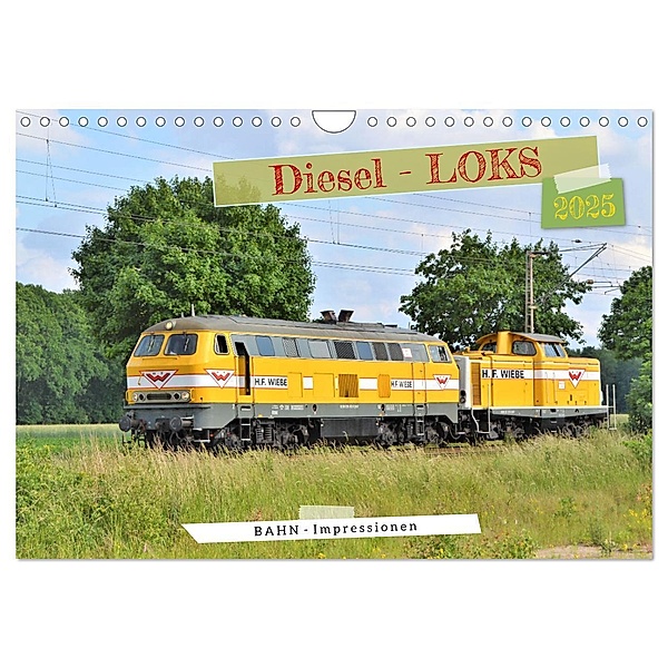 Diesel-Loks (Wandkalender 2025 DIN A4 quer), CALVENDO Monatskalender, Calvendo, Günther Klünder