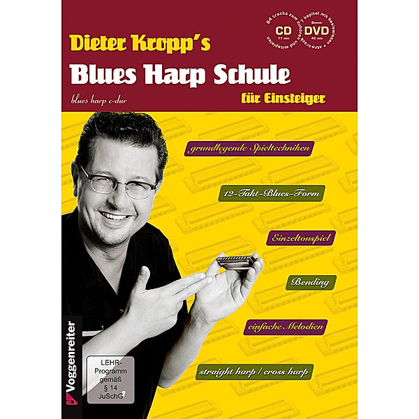 Dieter Kropp's Blues Harp Schule, m. 1 Audio-CD, m. 1 DVD-ROM, Dieter Kropp