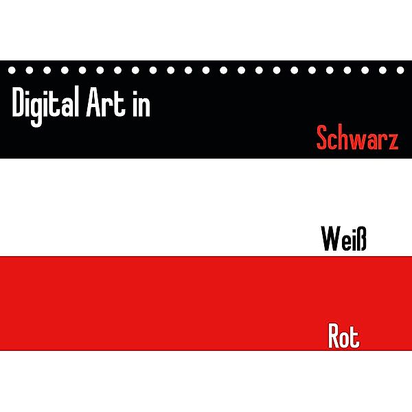 Digital Art in schwarz weiß rot (Tischkalender 2020 DIN A5 quer), Christine Bässler