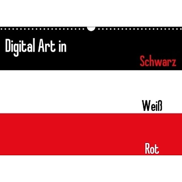 Digital Art in schwarz weiß rot (Wandkalender 2016 DIN A3 quer), Christine Bässler