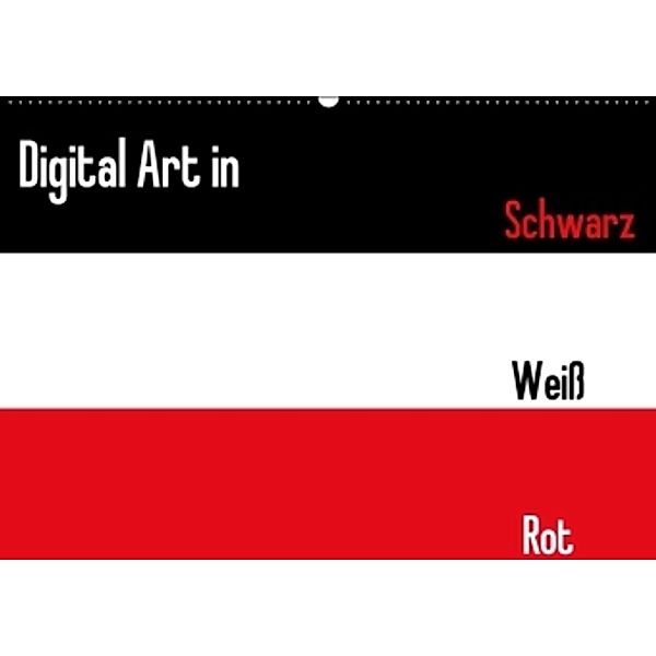 Digital Art in schwarz weiß rot (Wandkalender 2016 DIN A2 quer), Christine Bässler
