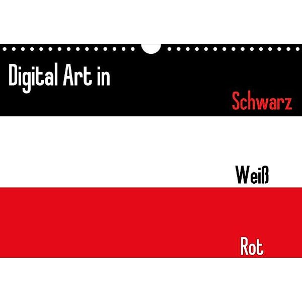 Digital Art in schwarz weiß rot (Wandkalender 2017 DIN A4 quer), Christine Bässler